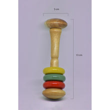 Load image into Gallery viewer, Dumbbell Ring Wooden Rattle
