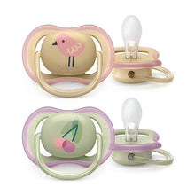 Load image into Gallery viewer, Pink Bird Printed Ultra Air Pacifier Pack Of 2

