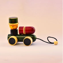 Load image into Gallery viewer, Puzzle Rail Gaadi Push And Pull Along Wooden Toy
