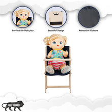 Load image into Gallery viewer, Grey Doll Nursery Furniture Set - Stroller, Cradle &amp; High Chair
