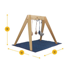 Load image into Gallery viewer, Navy Wooden Baby Playgym With Playmat

