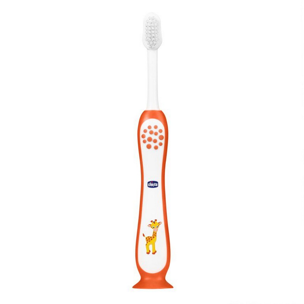 Orange Giraffe Printed Toothbrush