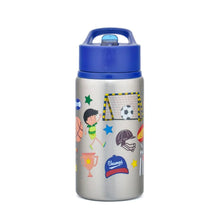 Load image into Gallery viewer, Navy Blue Sports Theme Stainless Steel Water Bottle
