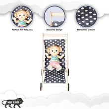Load image into Gallery viewer, Grey Doll Nursery Furniture Set - Stroller, Cradle &amp; High Chair
