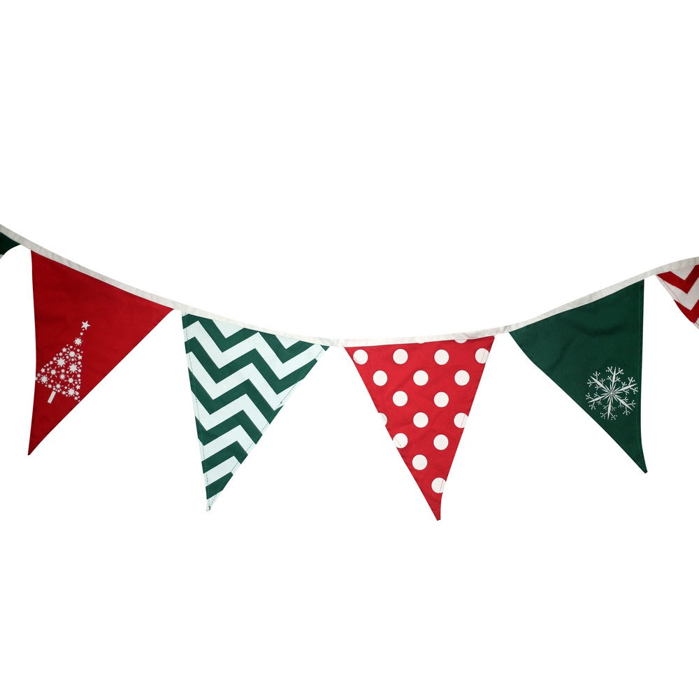 Red And Green Printed Cotton Bunting