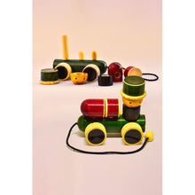 Load image into Gallery viewer, Puzzle Rail Gaadi Push And Pull Along Wooden Toy
