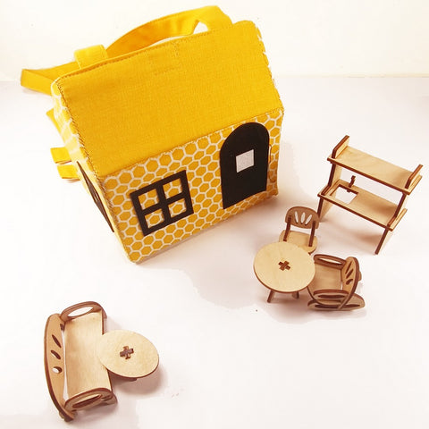 Yellow Fabric Doll House