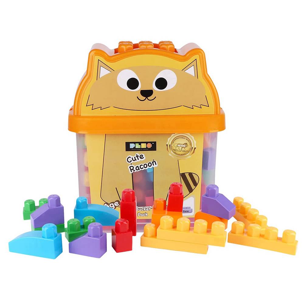 Cute Racoon Building Blocks Bucket Pack