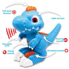 Load image into Gallery viewer, Blue Junior Megasaur Touch And Talk Dinosaur
