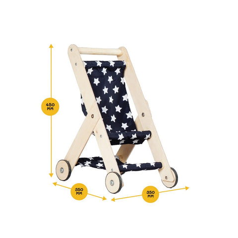 Navy Doll Nursery Furniture Set - Stroller, Cradle & High Chair