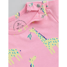Load image into Gallery viewer, Pink Giraffe Printed Half Sleeves Nightsuit
