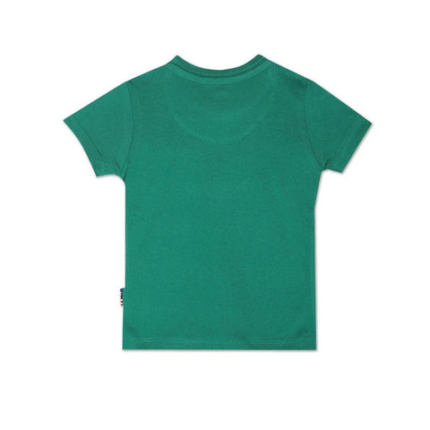 Green Cotton Flock Printed T-Shirt