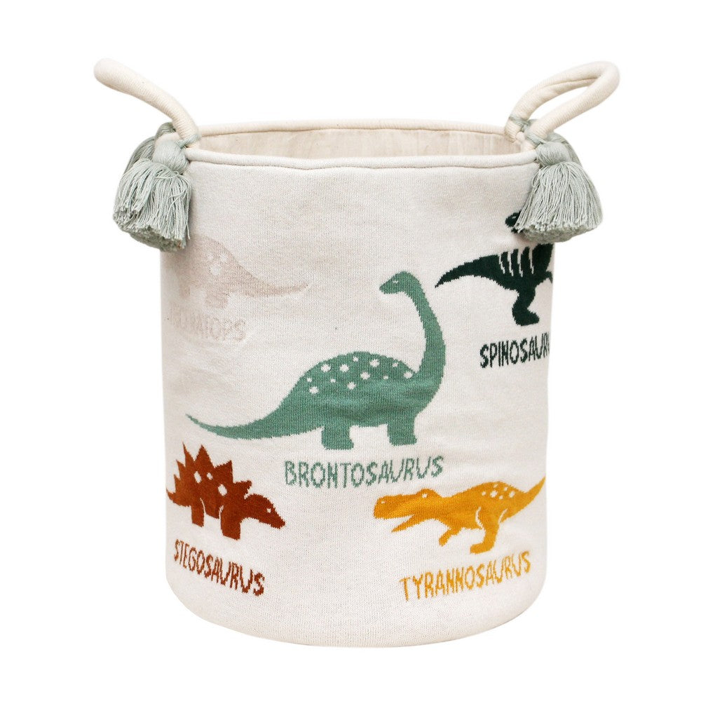 Dinosaur & Unicorn With Flamingo Cotton Baskets- Green & Pink