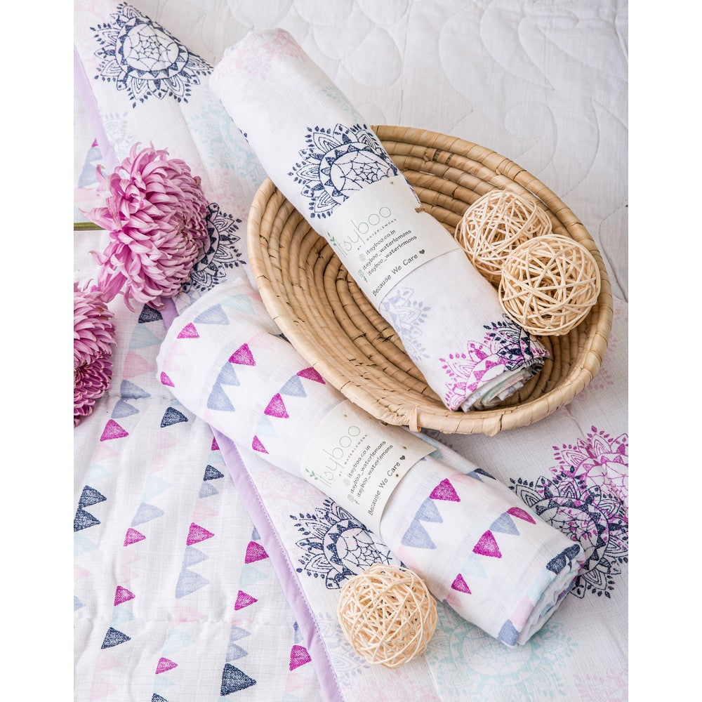 Mandala And Flag Muslin Swaddle