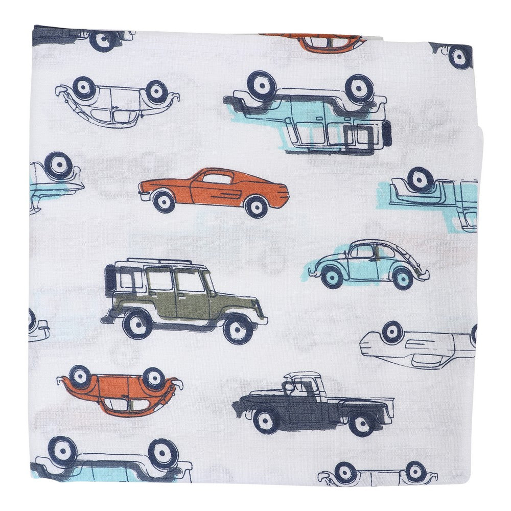 Vroom Vroom Car Muslin Swaddle