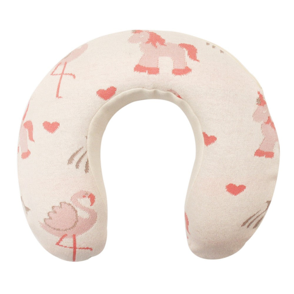 Dinosaur & Unicorn Flamingo Nursing Pillow- Green & Pink