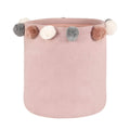 Doggy Buddy Cameo Pink Cotton Knitted Storage Basket with Pompoms