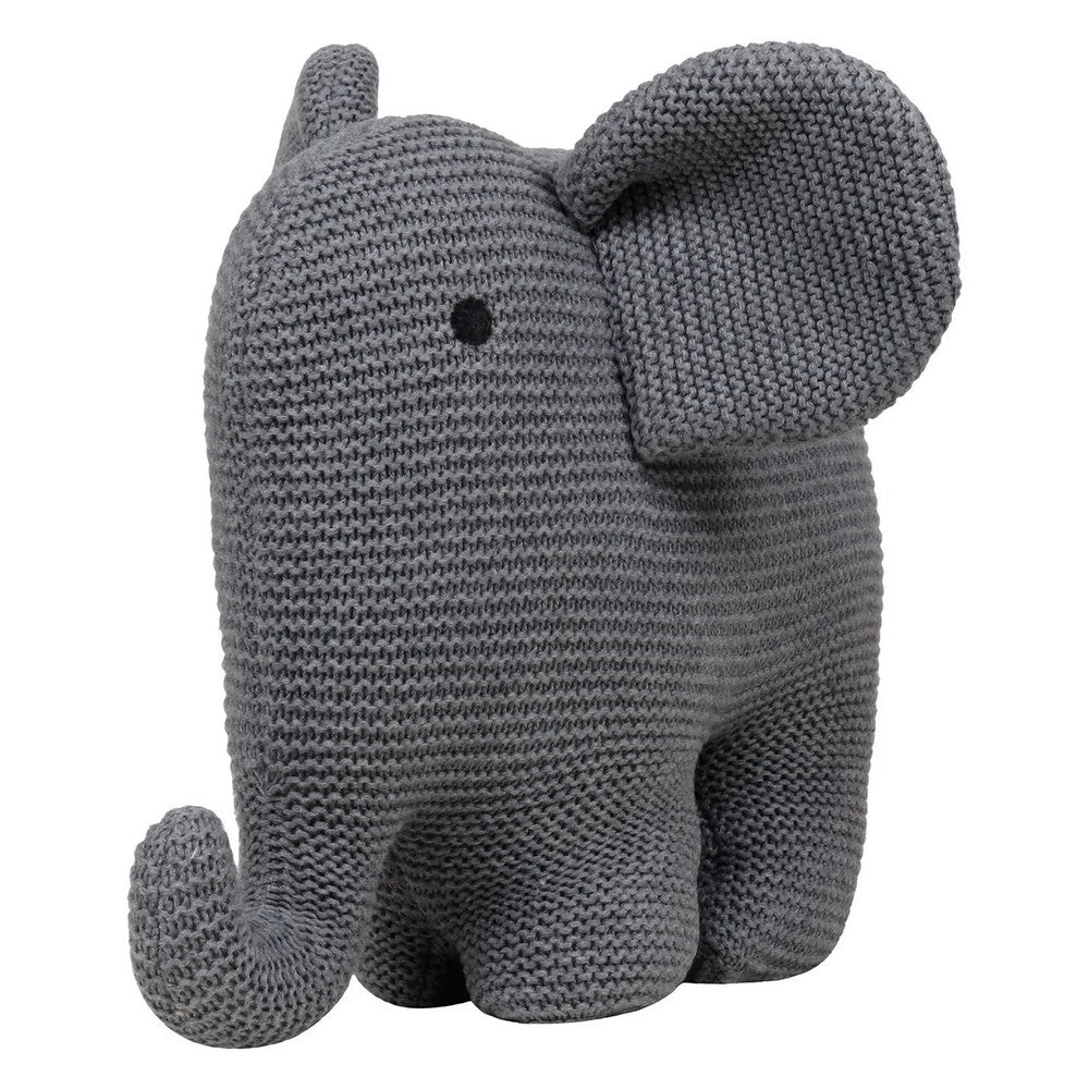 Elephant Cotton Knitted Stuffed Soft Toy - Grey