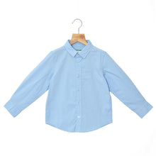 Load image into Gallery viewer, Light Blue Spread Collar Solid Casual Shirt
