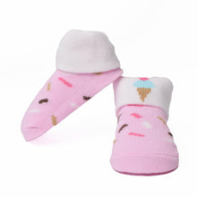 Load image into Gallery viewer, Pink Cupcake Socks Booties - Pack Of 3
