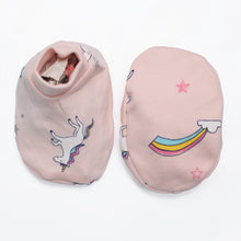 Load image into Gallery viewer, Peach Unicorn Cap Booties &amp; Mittens Set
