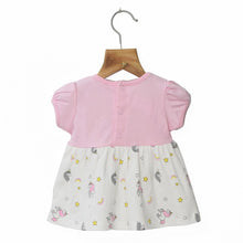Load image into Gallery viewer, Pink &amp; White Unicorn Short Sleeves Frock
