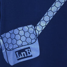 Load image into Gallery viewer, Dark Blue Bag Printed Frill Sleeves Top
