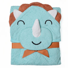 Load image into Gallery viewer, Sea Green Lion Baby Embroidered Hooded Towels
