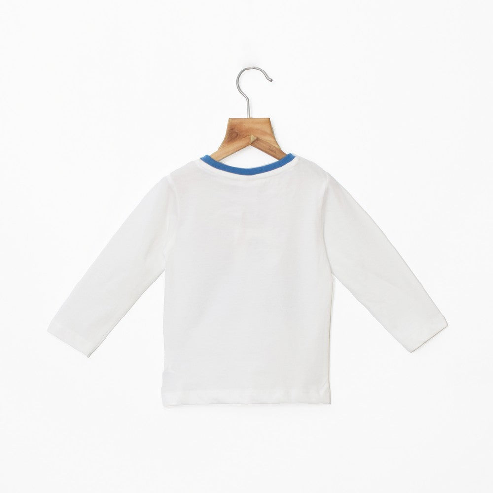 White I Love Mom & Dad Printed Full Sleeves T-Shirt