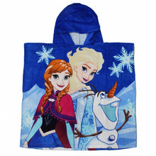 Load image into Gallery viewer, Anna &amp; Elsa fun In The Snow Theme Hooded Poncho Towel
