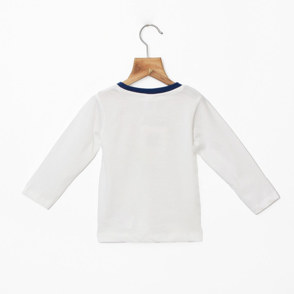 White Mom Plus Dad Equals To Me Printed Full Sleeves T-Shirt