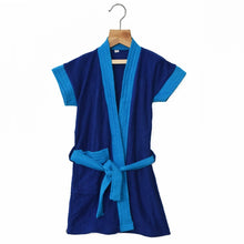 Load image into Gallery viewer, Dark Blue Bath Robes With Patch Pocket
