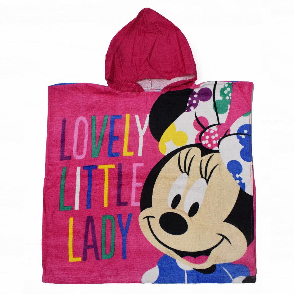 Pink Disney Minnie Mouse Hooded Poncho Towel
