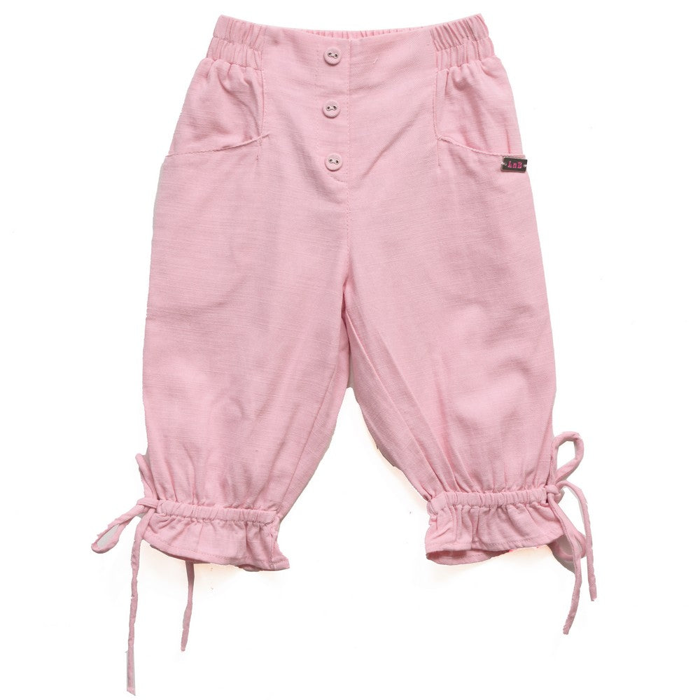 Light Pink Cotton Ruffle Pant