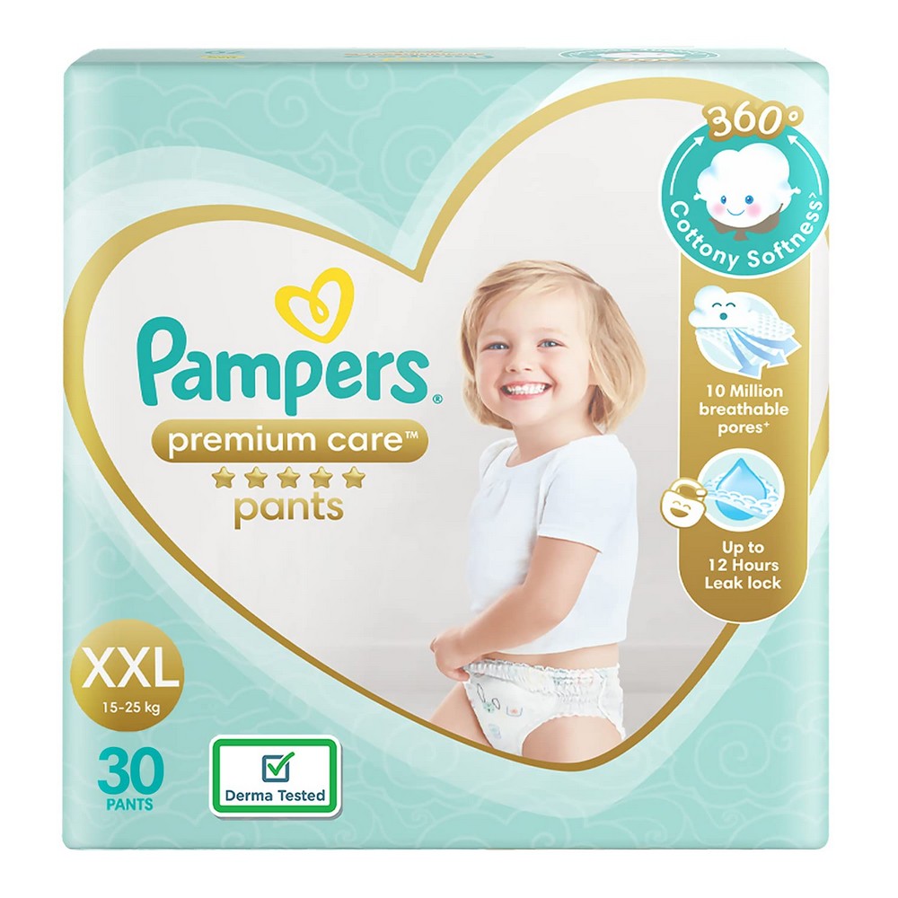 XXL Pampers Premium Care Pants Style Diapers - 30 Pants (15-25 kg)