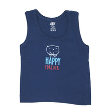 Load image into Gallery viewer, Dark Blue Happy Forever Printed Vest
