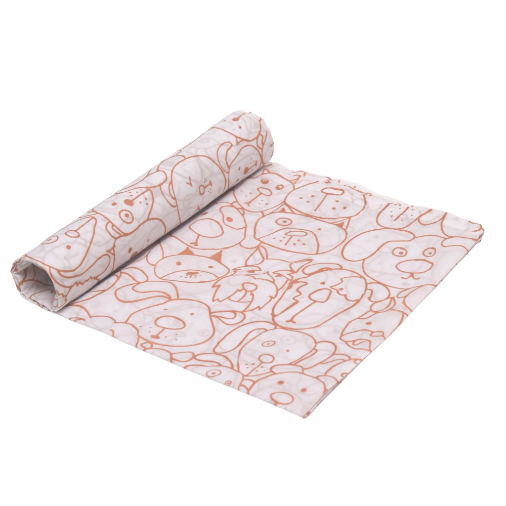 Brown Dog Cotton Swaddles
