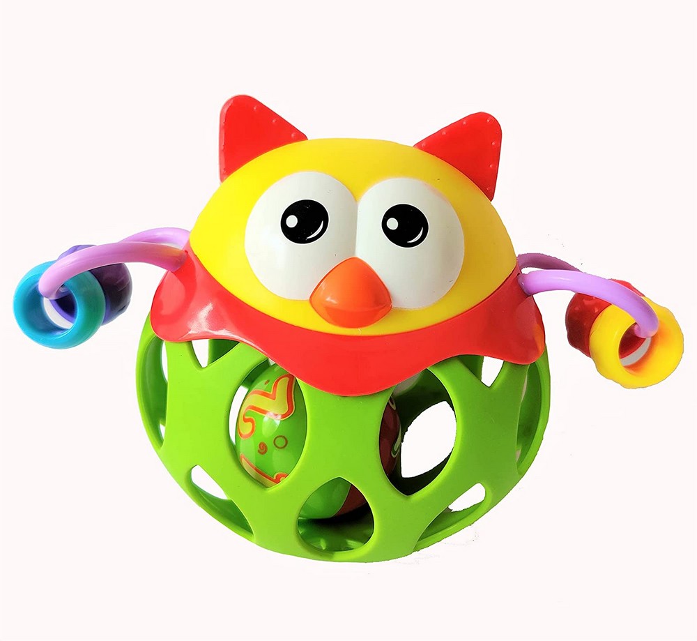 Multi-Color Owl Shaped Baby Rattle