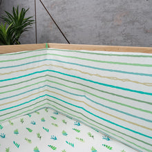 Load image into Gallery viewer, Green Striped Organic Cot Bumper
