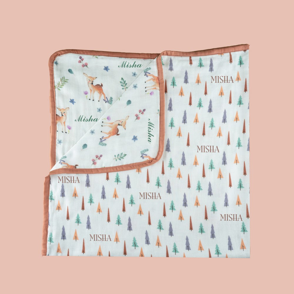 Brown Enchanted Forest Organic Summer Blanket