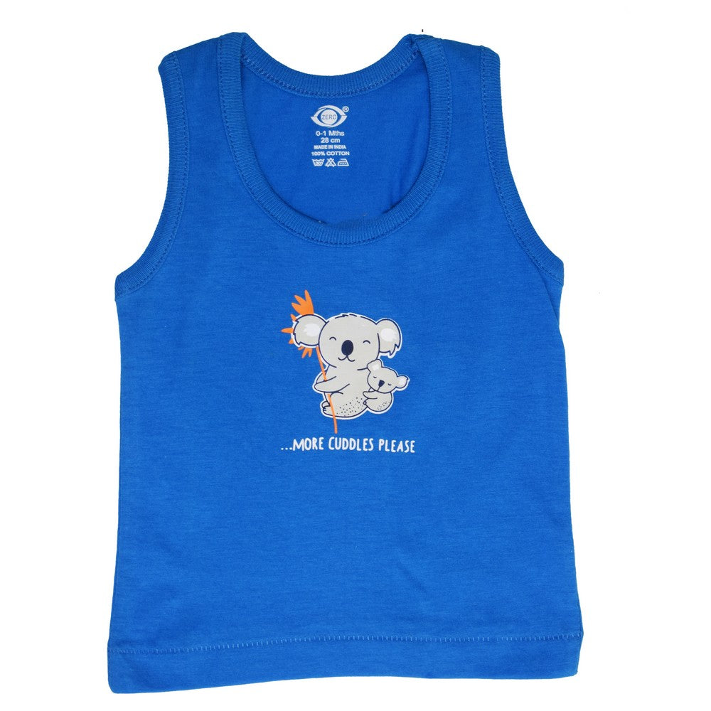 Bright Blue Cuddle Bear`s Printed Vest