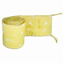 Load image into Gallery viewer, Yellow Heart Organic Cot Bumper
