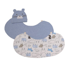 Load image into Gallery viewer, Set of 2 Burp Cloth With Cap - Blue
