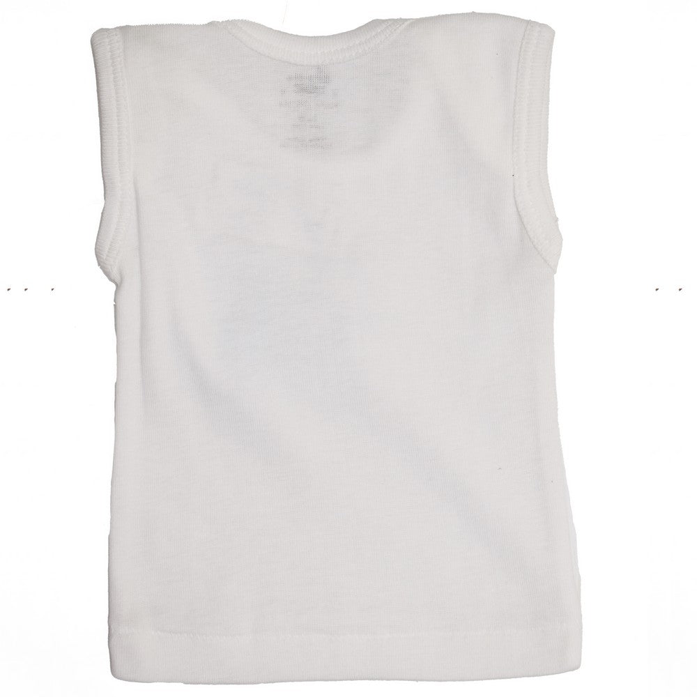 White Envelope Neck With Sleeveless Jabla