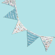 Load image into Gallery viewer, Blue Traffic Jam Cot Bunting
