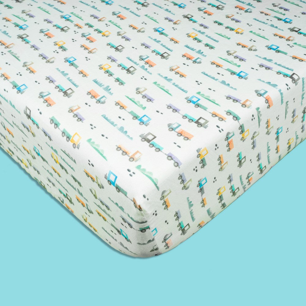 Blue Trucks Organic Fitted Cot Sheet