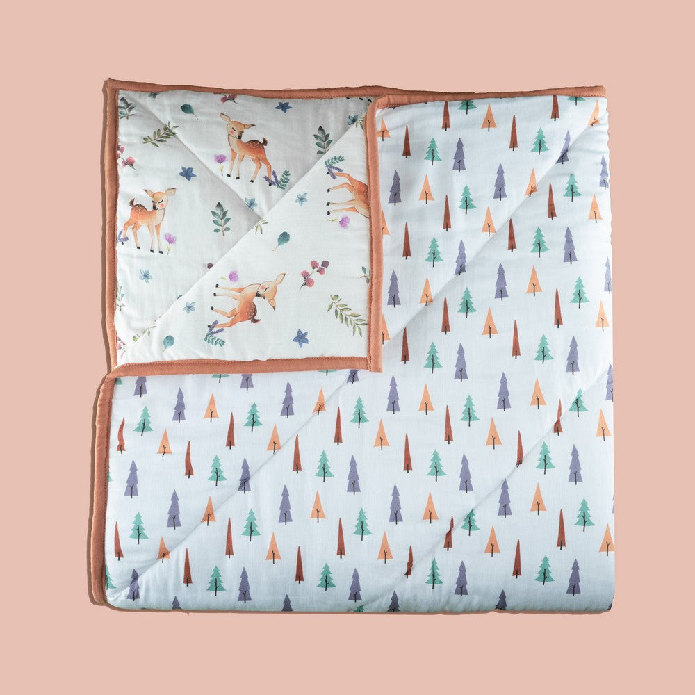 Brown Enchanted Forest Organic Quilt