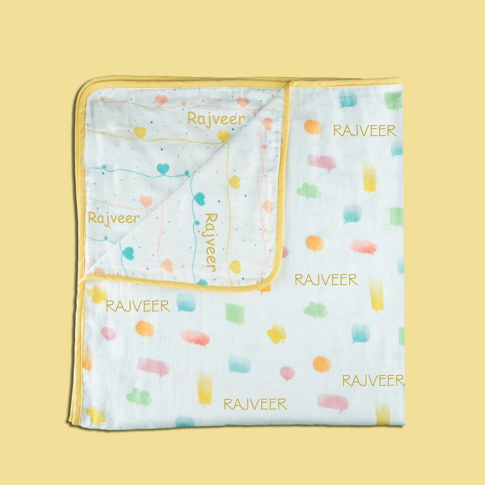 Yellow Lost In Thoughts Organic Summer Blanket