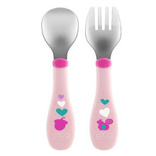 Load image into Gallery viewer, Pink Squirrel Printed Fork &amp; Spoon Set
