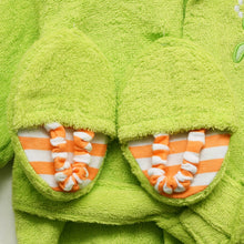 Load image into Gallery viewer, Green Turtle Hooded Bath Robe With Booties
